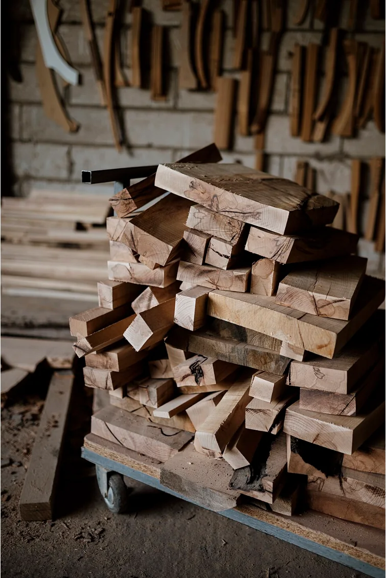 Temporary sample image of cut timber blocks and sections